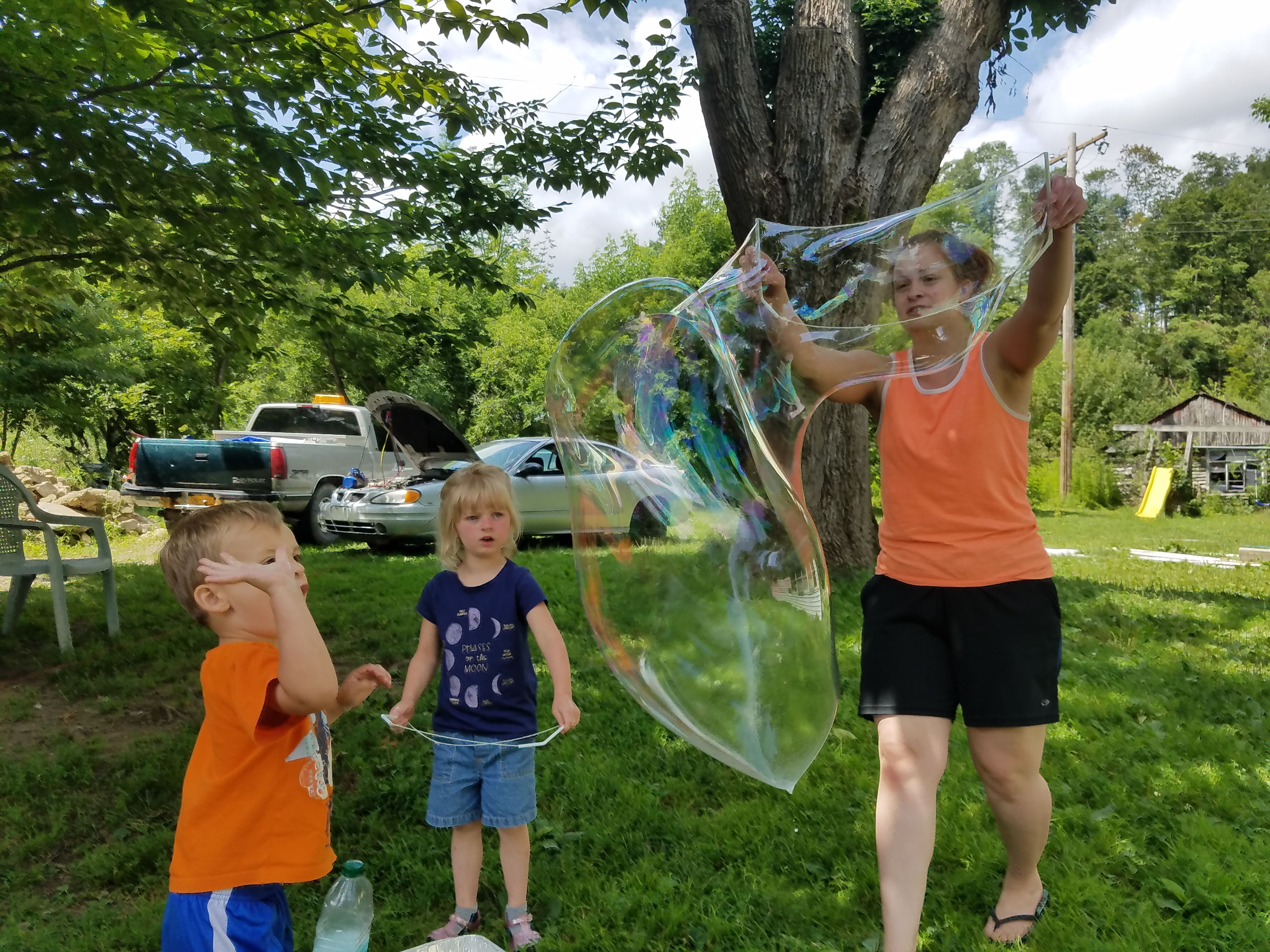 giant bubbles popping