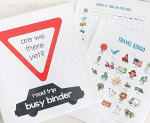 Busy binder printables for road trip