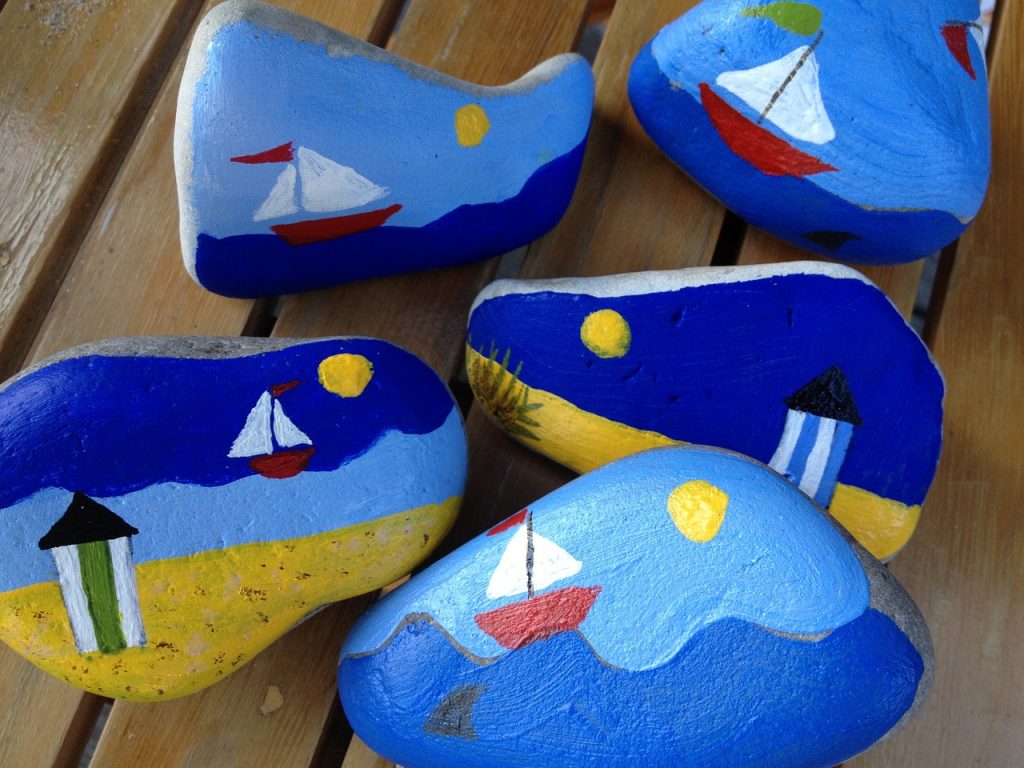 Flat Rocks For Painting sail boats
