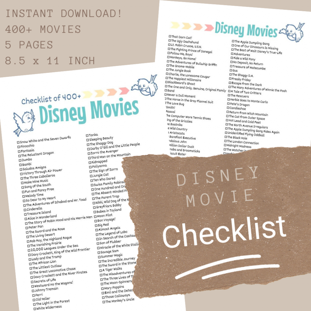 Disney Movie Lists (Bird Design)