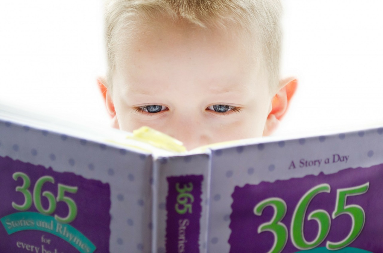 boy reading a book