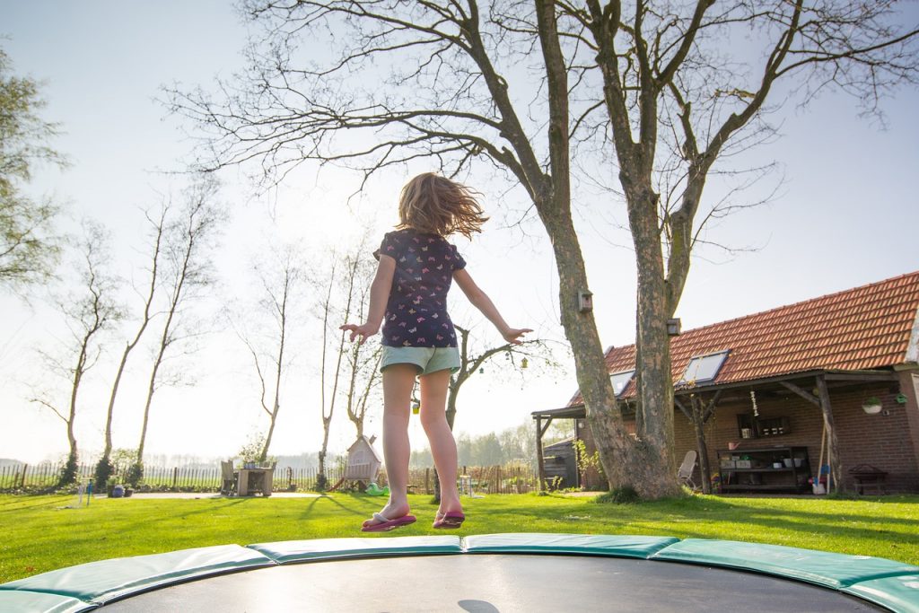 bouncing on a trampoline