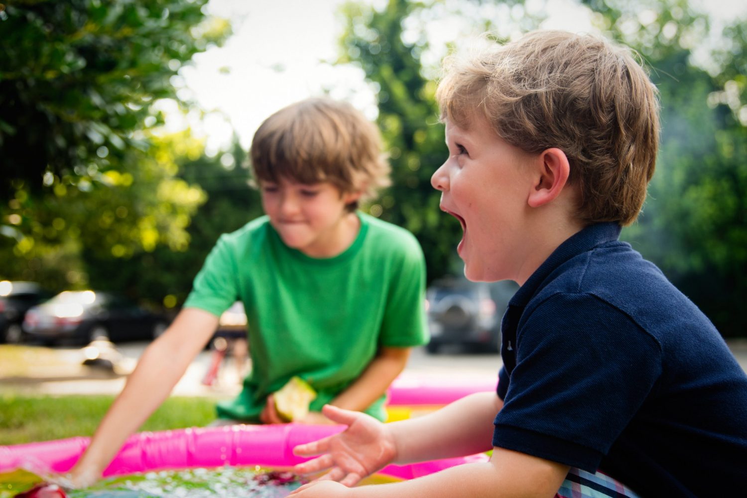 kids playing outside in the summer