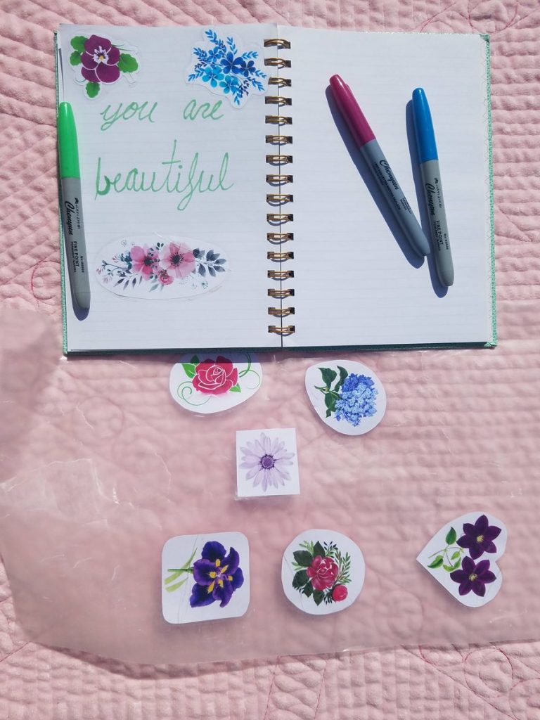 Journal with DIY stickers