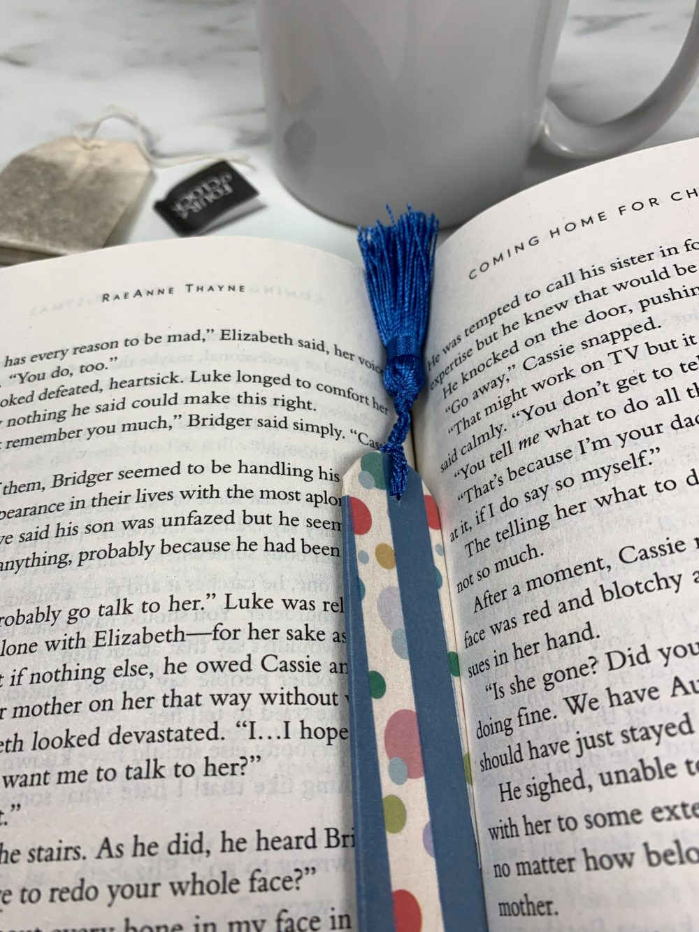 DIY Bookmark laying on book