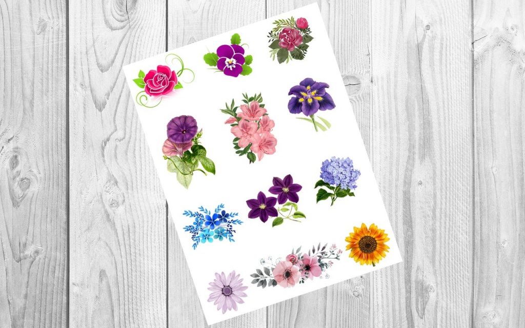 Flower Sticker Printable Etsy