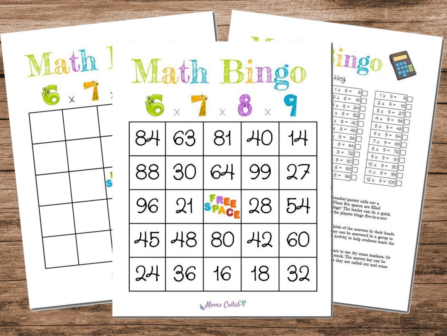 math homework bingo