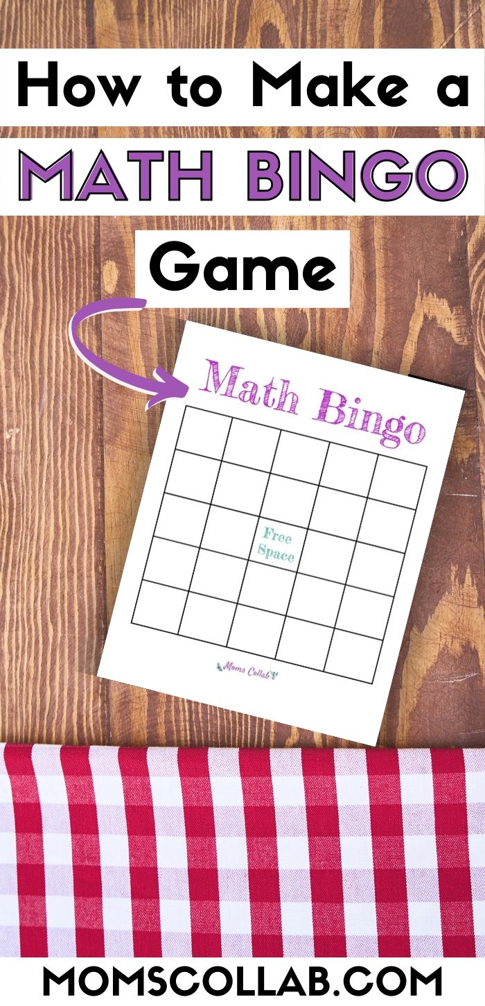 how to make a math bingo game