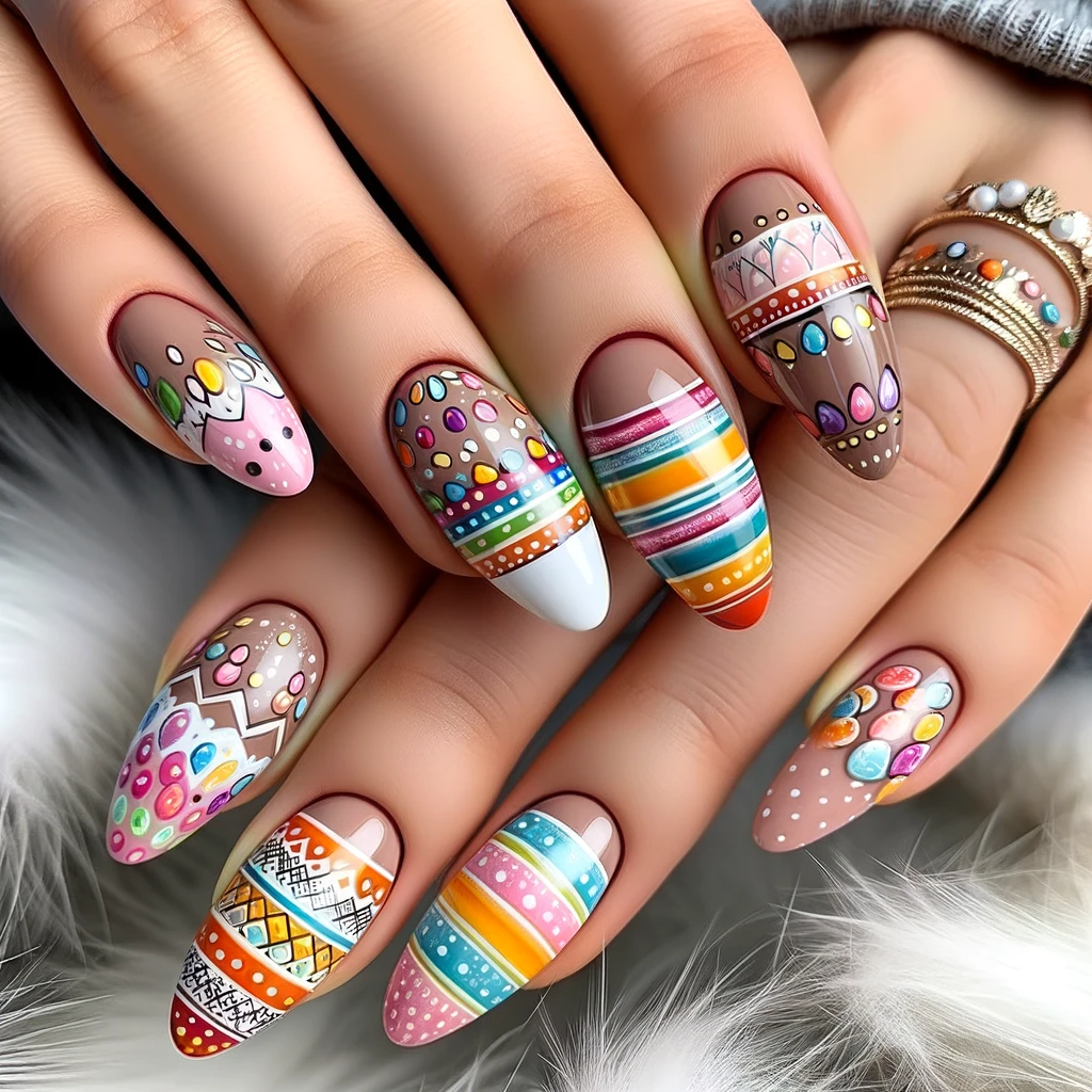 Easter egg nail designs