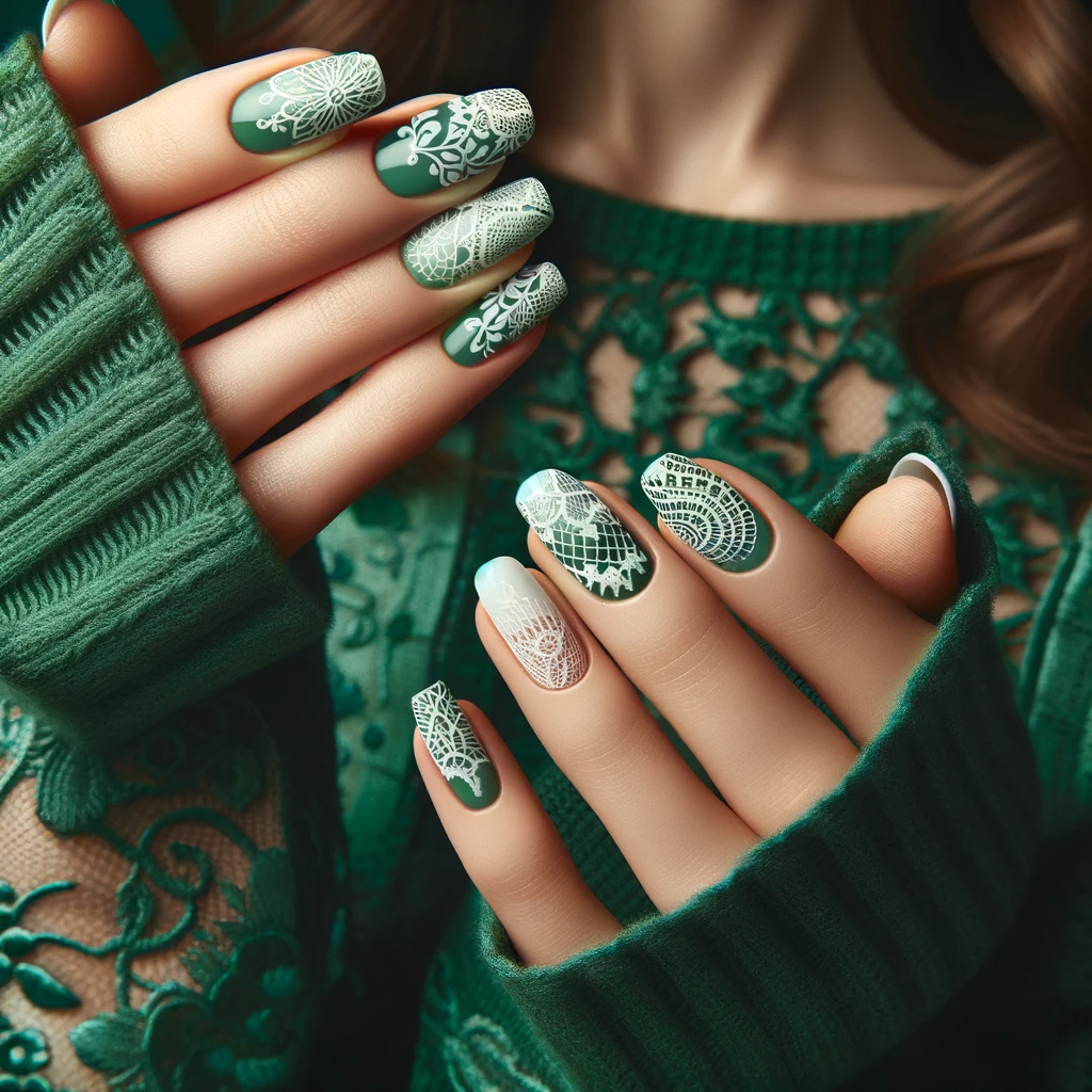 Irish lace nail design ideas