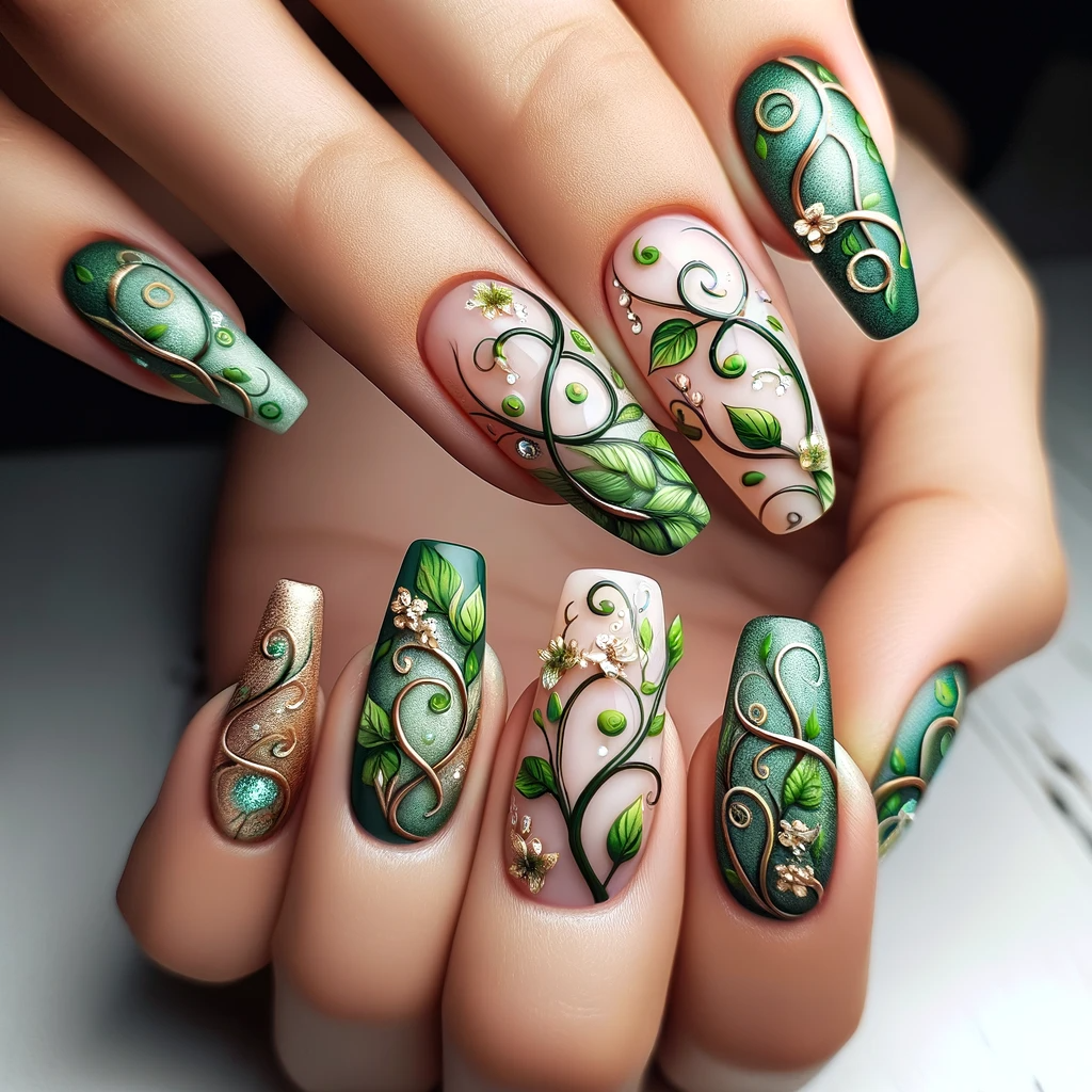 Magical fairy vines nails
