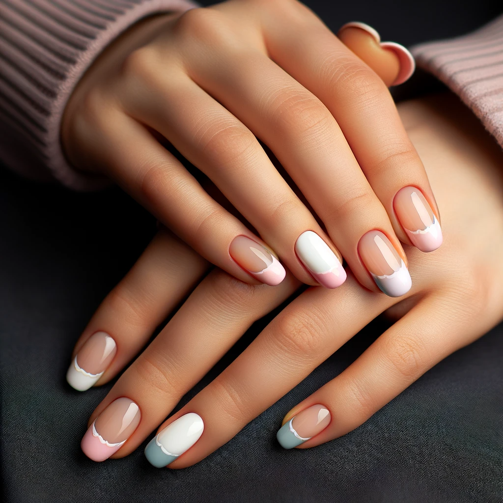 Pastel French tip nail designs