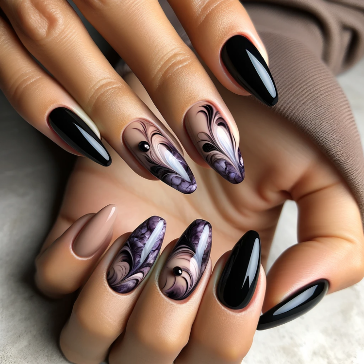 10 Purple and Black Nail Designs to Unleash Your Personality
