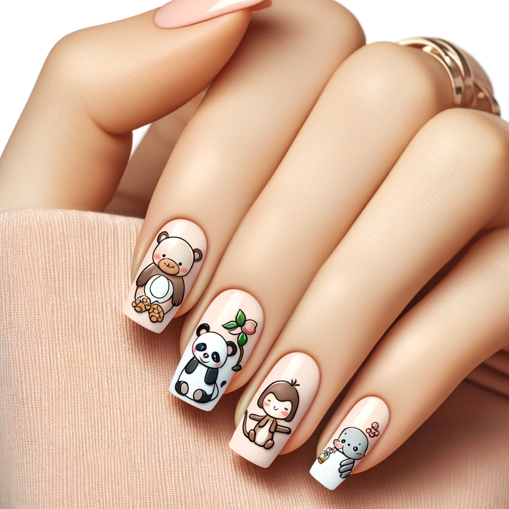 Simple Animal Characters on Short Nails