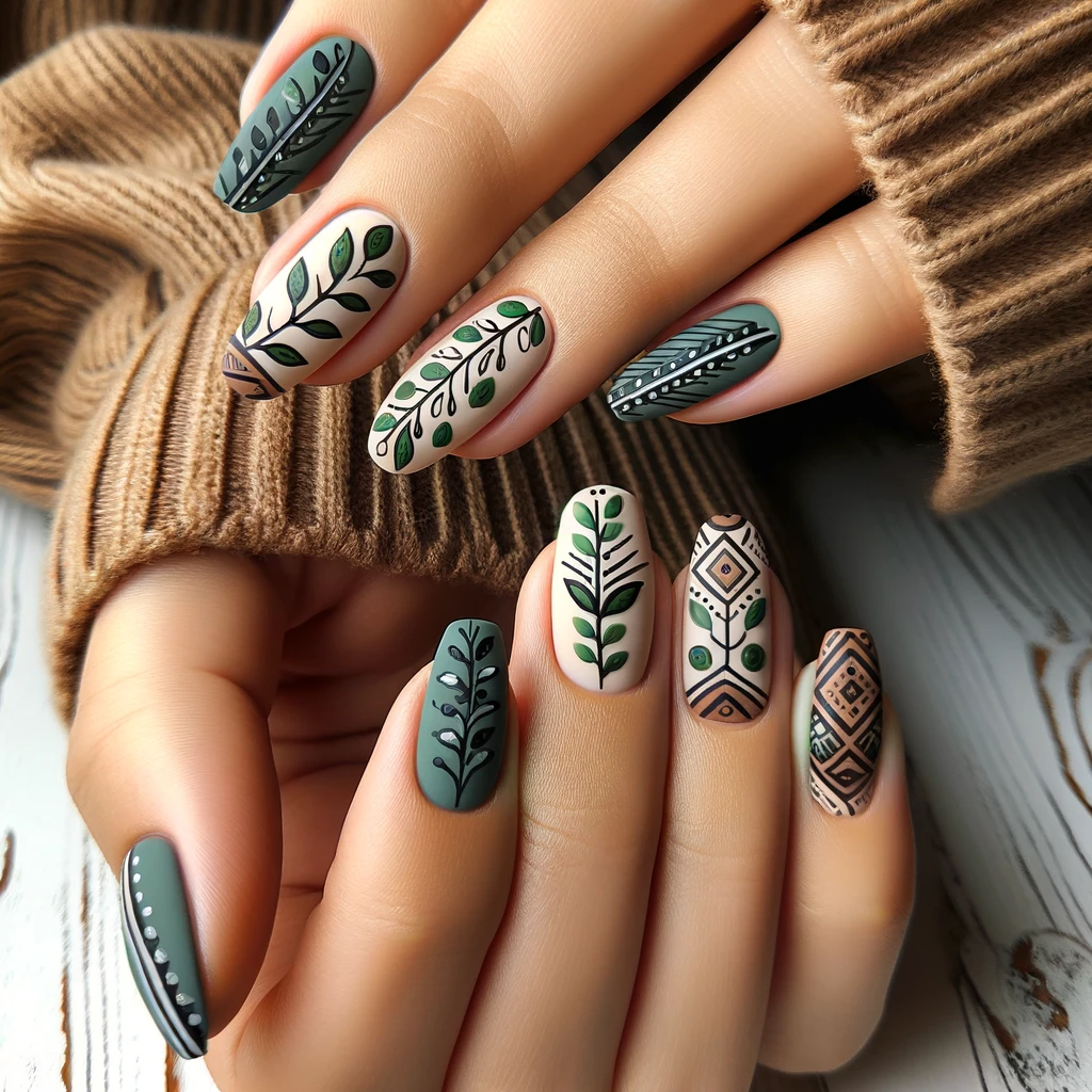 nature-inspired designs with green and brown
