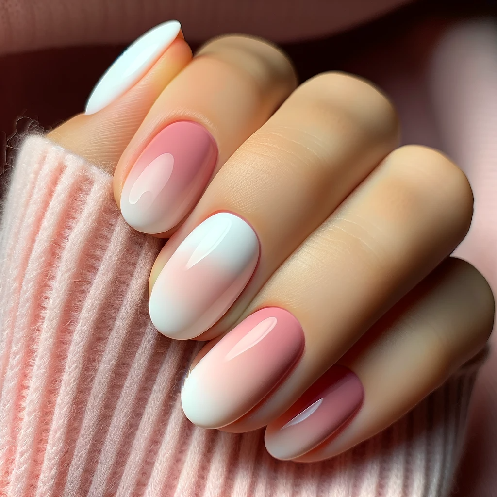 pastel ombre design transitioning from white to soft pink