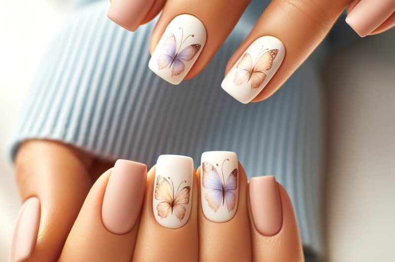 soft flutter of butterfly wings nail art featured
