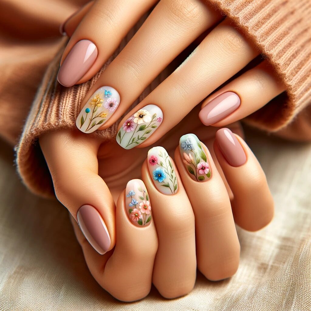 summer flower nails