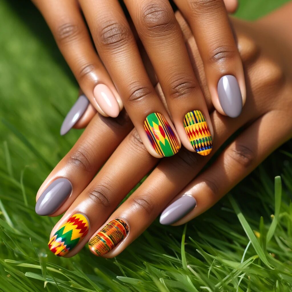 Kente Cloth Inspired nails