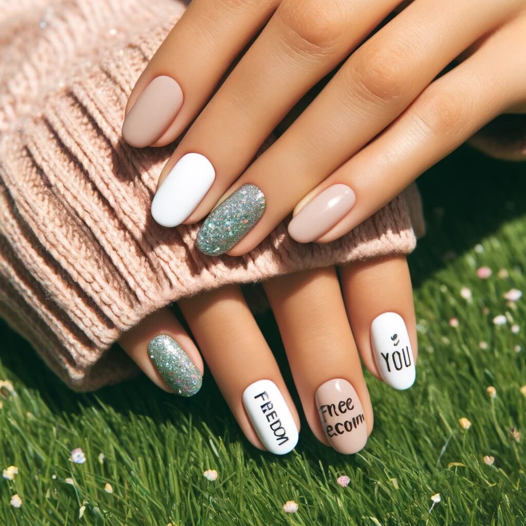 Nails with Freedom Quotes