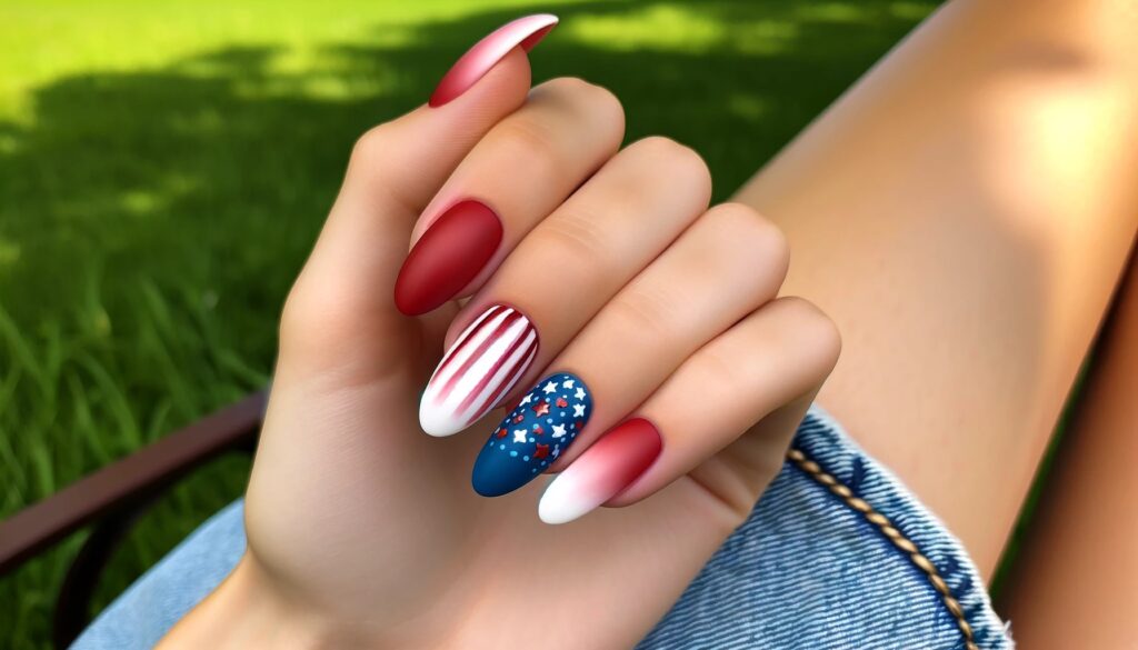 Patriotic Gradient nails