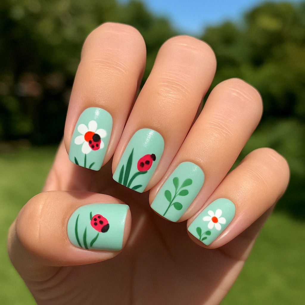 Mini Garden Scene nails