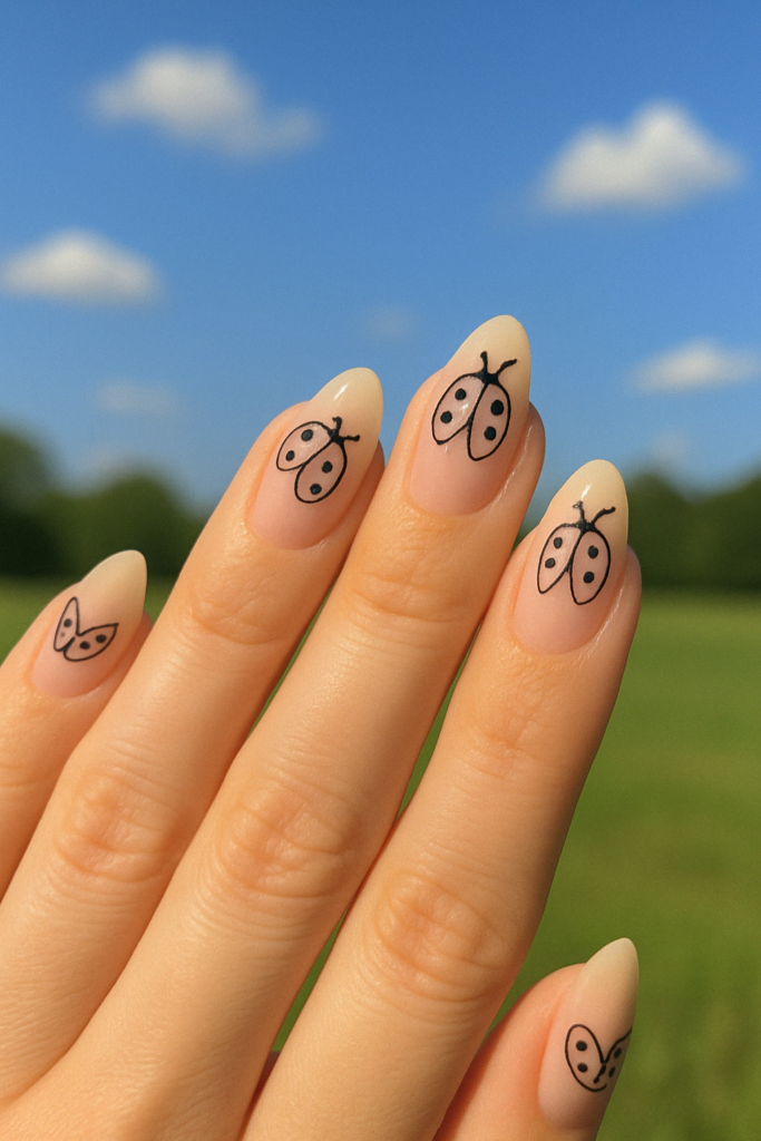 Negative Space ladybugs