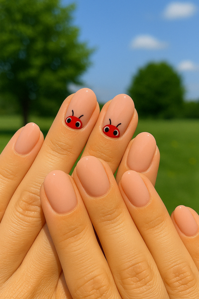 Peekaboo Ladybugs nails