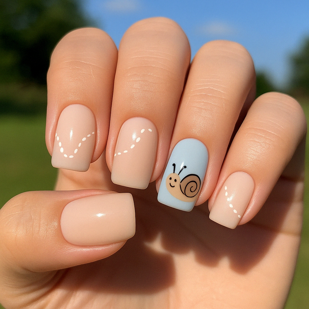 cute snail nails